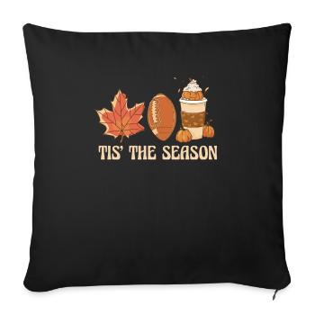 Es Ist Die Jahreszeit Pumpkin Spice Latte - Sofakissenbezug 45 x 45 cm - Schwarz - Vorne