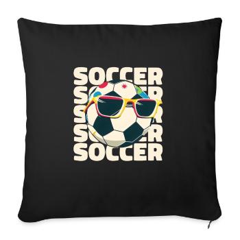 Joueur de football Athlète de football Enfant en bas âge garçon fille - Housse de coussin décorative 45 x 45 cm - noir - Devant