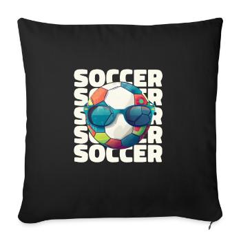 Joueur de football Drôle d’athlète Sport Amoureux du football - Housse de coussin décorative 45 x 45 cm - noir - Devant