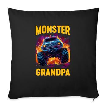 Monster Truck Grandpa Monster Grandad Retro - Sofa pillowcase 17,3'' x 17,3'' (45 x 45 cm) - black - Front