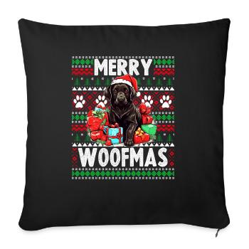 Noël Parent Fourrure - Black Labrador Lover Ugly C - Housse de coussin décorative 45 x 45 cm - noir - Devant