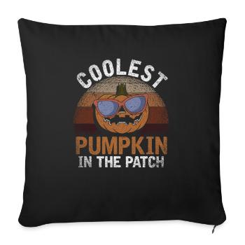 La citrouille la plus cool du patch Halloween - Housse de coussin décorative 45 x 45 cm - noir - Devant