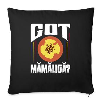 Vous avez Mamaliga? Fière fierté roumaine Roumanie - Housse de coussin décorative 45 x 45 cm - noir - Devant