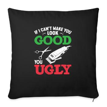 Drôle Coiffeur Coiffeur Coiffeur Blague - Housse de coussin décorative 45 x 45 cm - noir - Devant