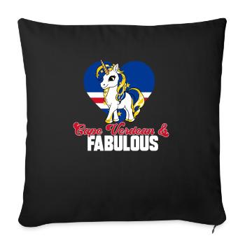 Cape Verde flag Cabo Verde flag - Sofa pillowcase 17,3'' x 17,3'' (45 x 45 cm) - black - Front