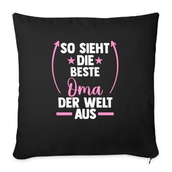 Großmutter Beste Oma - Sofakissenbezug 45 x 45 cm - Schwarz - Vorne