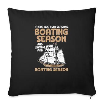 Zwei Jahreszeiten der Bootssaison Funny Boat - Sofakissenbezug 45 x 45 cm - Schwarz - Vorne