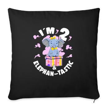 2nd Birthday Daughter Cute 2 Year Old Girl Gift - Sofakissenbezug 45 x 45 cm - Schwarz - Vorne