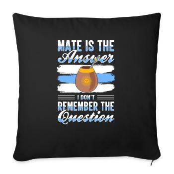 Argentina flag Argentine yerba mate tea - Sofa pillowcase 17,3'' x 17,3'' (45 x 45 cm) - black - Front