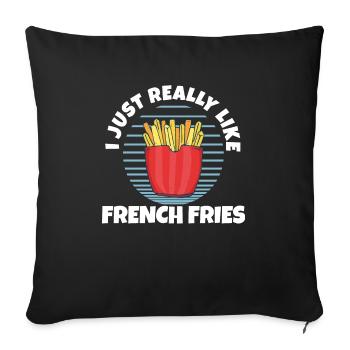 Funny Fries Funny French Fries - Sofa pillowcase 17,3'' x 17,3'' (45 x 45 cm) - black - Front
