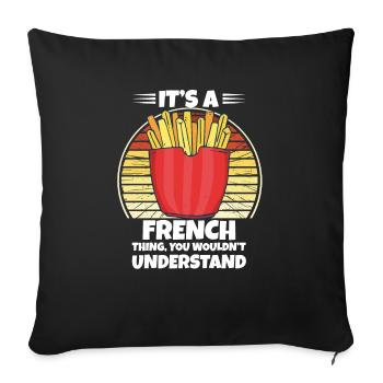 Funny Fries Funny French Fries - Sofa pillowcase 17,3'' x 17,3'' (45 x 45 cm) - black - Front