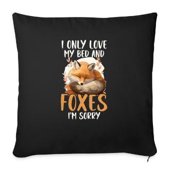 Sleeping Fox Sleepyhead Napping Sleep Fox Lover - Sofa pillowcase 17,3'' x 17,3'' (45 x 45 cm) - black - Front