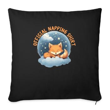 Sleeping Fox Sleepyhead Napping Sleep Fox Lover - Sofa pillowcase 17,3'' x 17,3'' (45 x 45 cm) - black - Front