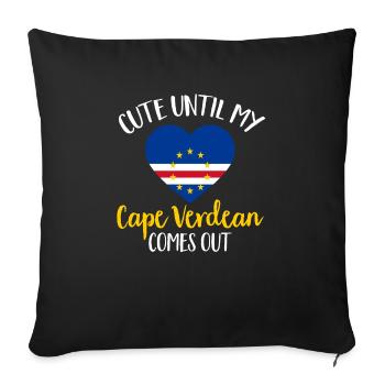 Cape Verde flag Cabo Verde flag - Sofa pillowcase 17,3'' x 17,3'' (45 x 45 cm) - black - Front