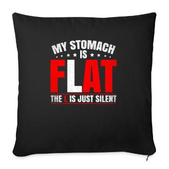 Mon ventre est plat Le L est juste silencieux - Housse de coussin décorative 45 x 45 cm - noir - Devant