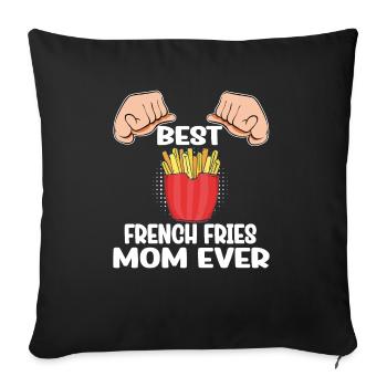 Funny Fries Funny French Fries - Sofa pillowcase 17,3'' x 17,3'' (45 x 45 cm) - black - Front
