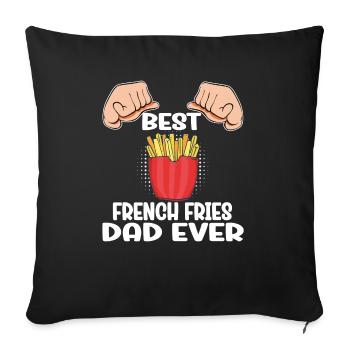 Frites amusantes Frites drôles - Housse de coussin décorative 45 x 45 cm - noir - Devant