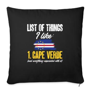 Cape Verde flag Cabo Verde flag - Sofa pillowcase 17,3'' x 17,3'' (45 x 45 cm) - black - Front
