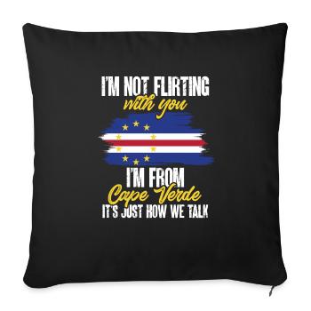 Cape Verde flag Cabo Verde flag - Sofa pillowcase 17,3'' x 17,3'' (45 x 45 cm) - black - Front