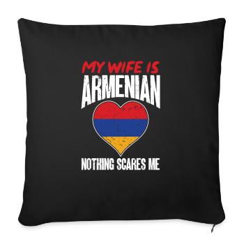 Armenian flag Armenia - Sofa pillowcase 17,3'' x 17,3'' (45 x 45 cm) - black - Front