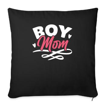 Boy Mom Best Mommy Ever Motherhood Fête des mères - Housse de coussin décorative 45 x 45 cm - noir - Devant
