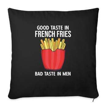Frites amusantes Frites drôles - Housse de coussin décorative 45 x 45 cm - noir - Devant