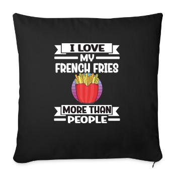 Funny Fries Funny French Fries - Sofa pillowcase 17,3'' x 17,3'' (45 x 45 cm) - black - Front