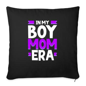 Boy Mom Best Mommy Ever Motherhood Fête des mères - Housse de coussin décorative 45 x 45 cm - noir - Devant