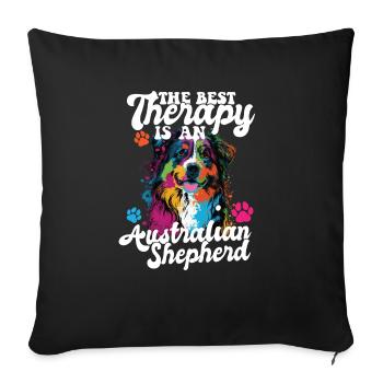 Berger australien Pop Art & Dog Lover & Splash - Housse de coussin décorative 45 x 45 cm - noir - Devant