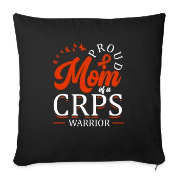 Proud mother of a crps warrior chronic - Sofa pillowcase 17,3'' x 17,3'' (45 x 45 cm) - black - Front