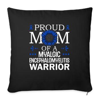 Fière maman d’un myalgique - Housse de coussin décorative 45 x 45 cm - noir - Devant