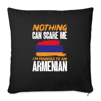Drapeau arménien Arménie - Housse de coussin décorative 45 x 45 cm - noir - Devant