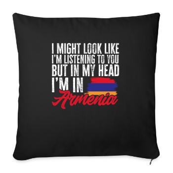 Armenian flag Armenia - Sofa pillowcase 17,3'' x 17,3'' (45 x 45 cm) - black - Front