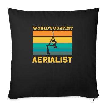 Cadeau de sport de gymnastique acrobatique - Housse de coussin décorative 45 x 45 cm - noir - Devant