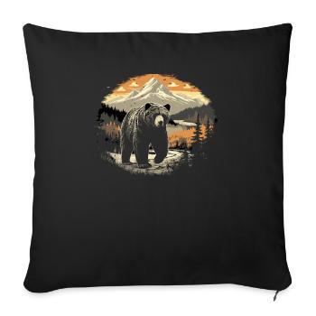 Bear Hiking Mountain Climbing Hiker Bear Lover - Sofa pillowcase 17,3'' x 17,3'' (45 x 45 cm) - black - Front