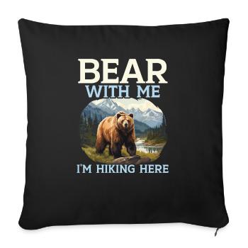 Bear Hiking Mountain Climbing Hiker Bear Lover - Sofa pillowcase 17,3'' x 17,3'' (45 x 45 cm) - black - Front