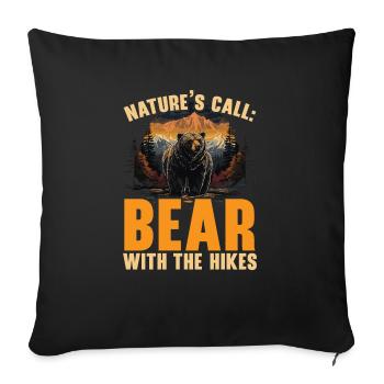 Bear Hiking Mountain Climbing Hiker Bear Lover - Sofa pillowcase 17,3'' x 17,3'' (45 x 45 cm) - black - Front