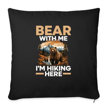Bear Hiking Mountain Climbing Hiker Bear Lover - Sofa pillowcase 17,3'' x 17,3'' (45 x 45 cm) - black - Front