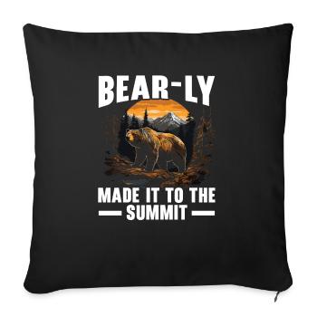 Ours Randonnée Escalade Randonneur Ours Amoureux - Housse de coussin décorative 45 x 45 cm - noir - Devant