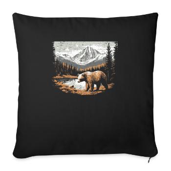 Bear Hiking Mountain Climbing Hiker Bear Lover - Sofa pillowcase 17,3'' x 17,3'' (45 x 45 cm) - black - Front