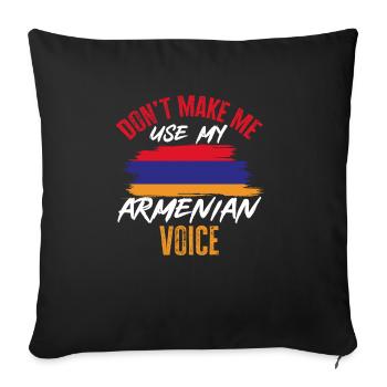 Drapeau arménien Arménie - Housse de coussin décorative 45 x 45 cm - noir - Devant