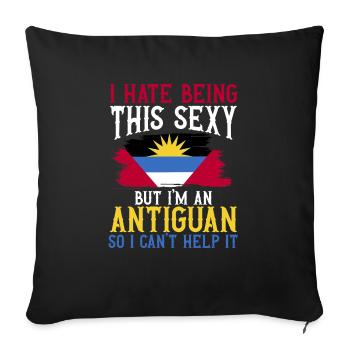 Antigua and Barbuda flag - Sofa pillowcase 17,3'' x 17,3'' (45 x 45 cm) - black - Front