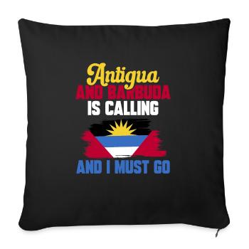 Antigua and Barbuda flag - Sofa pillowcase 17,3'' x 17,3'' (45 x 45 cm) - black - Front