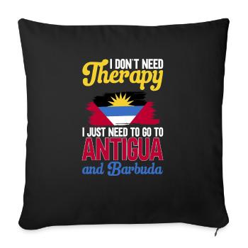 Antigua and Barbuda flag - Sofa pillowcase 17,3'' x 17,3'' (45 x 45 cm) - black - Front