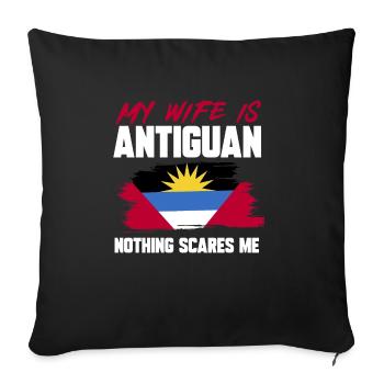 Antigua and Barbuda flag - Sofa pillowcase 17,3'' x 17,3'' (45 x 45 cm) - black - Front