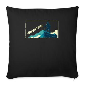 Adventure Hiking Outdoor Lovers Camping - Sofa pillowcase 17,3'' x 17,3'' (45 x 45 cm) - black - Front