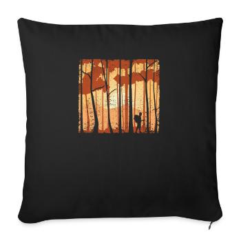Randonnée Amateurs de plein air Randonnée Camping - Housse de coussin décorative 45 x 45 cm - noir - Devant