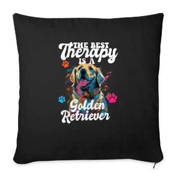 The Best Therapy Is A Golden Retriever Dog Mom - Sofakissenbezug 45 x 45 cm - Schwarz - Vorne