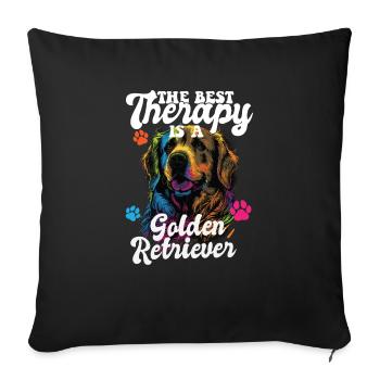 The Best Therapy Is A Golden Retriever Dog Mom - Sofa pillowcase 17,3'' x 17,3'' (45 x 45 cm) - black - Front
