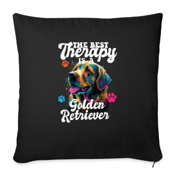 The Best Therapy Is A Golden Retriever Dog Mom - Sofa pillowcase 17,3'' x 17,3'' (45 x 45 cm) - black - Front